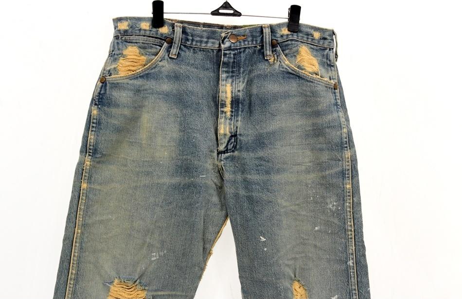WRANGLER 랭글러 카모 디테일 워싱 데미지 데님 팬츠 / 남[MADE IN U.S.A 4