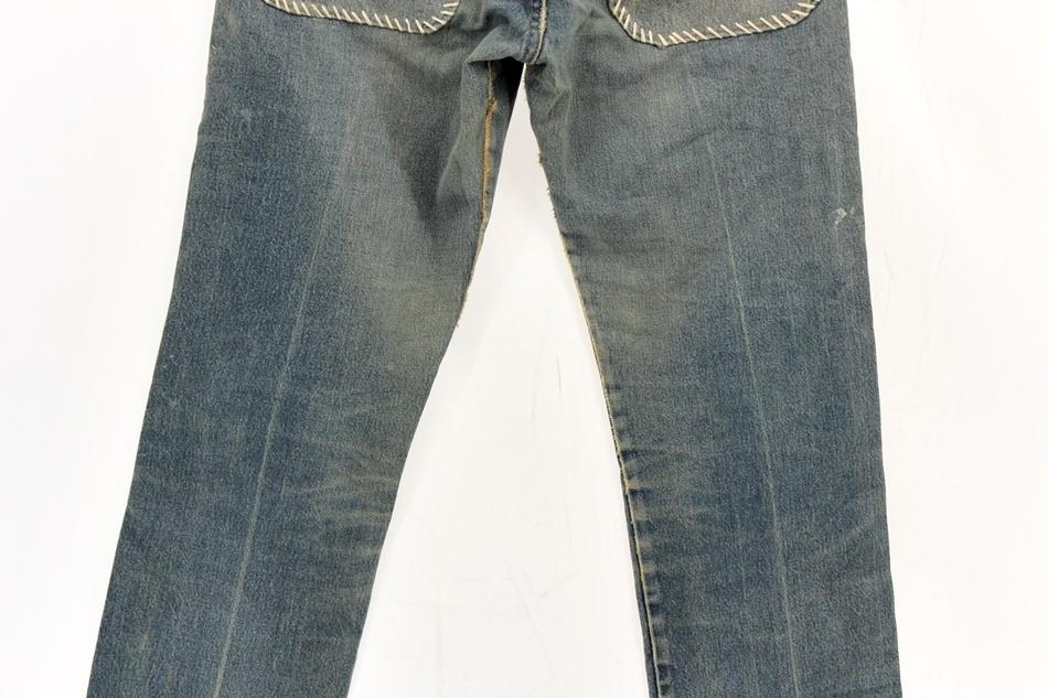 WRANGLER 랭글러 카모 디테일 워싱 데미지 데님 팬츠 / 남[MADE IN U.S.A 10