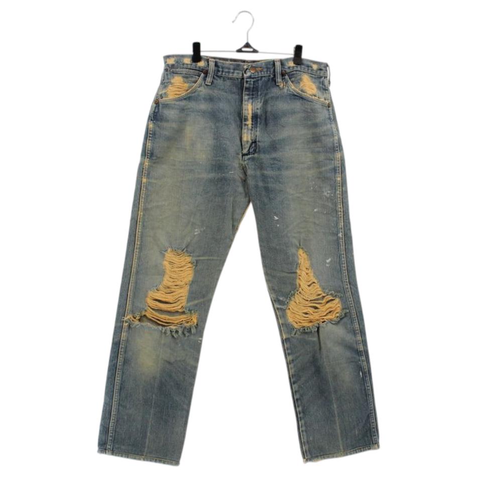 WRANGLER 랭글러 카모 디테일 워싱 데미지 데님 팬츠 / 남[MADE IN U.S.A 2