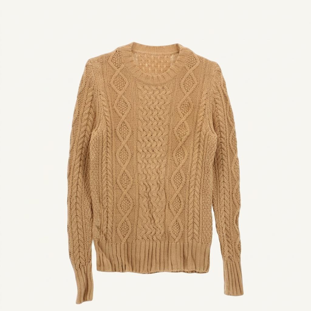 MUJI 울100% 꽈배기 니트 / 여 1