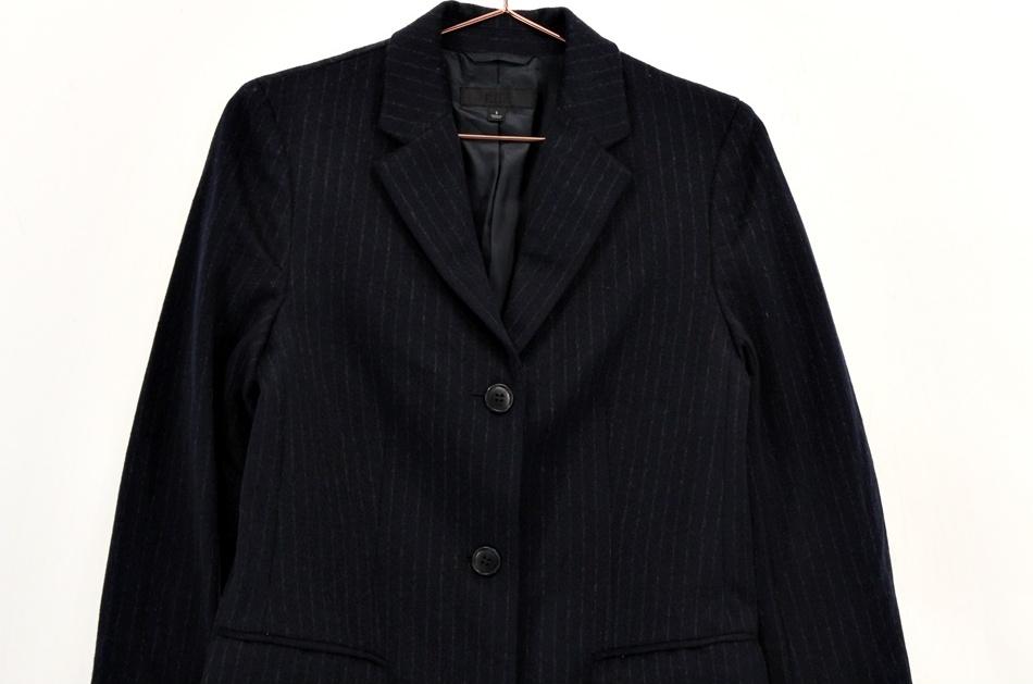 UNIQLO 울90% 캐시미어 혼방 스트라이프 코트 / 여 4