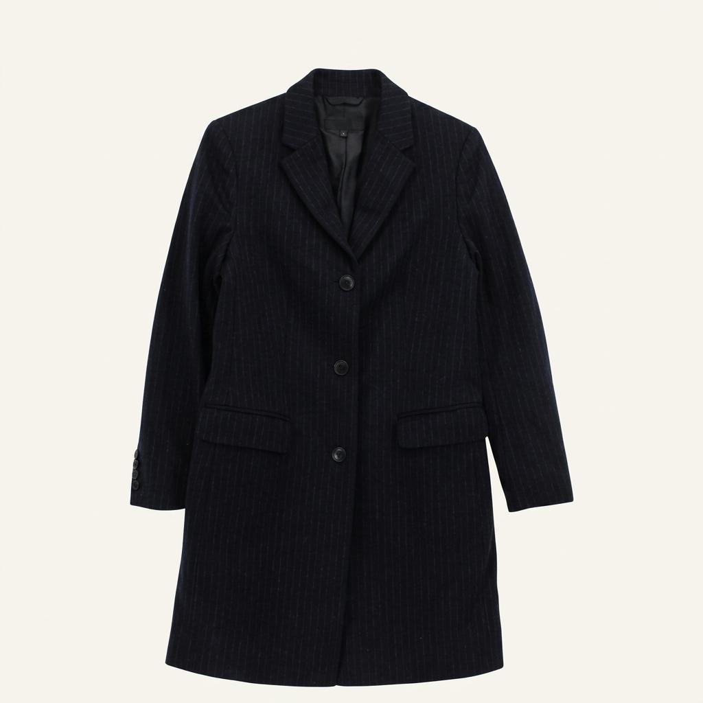 UNIQLO 울90% 캐시미어 혼방 스트라이프 코트 / 여 1