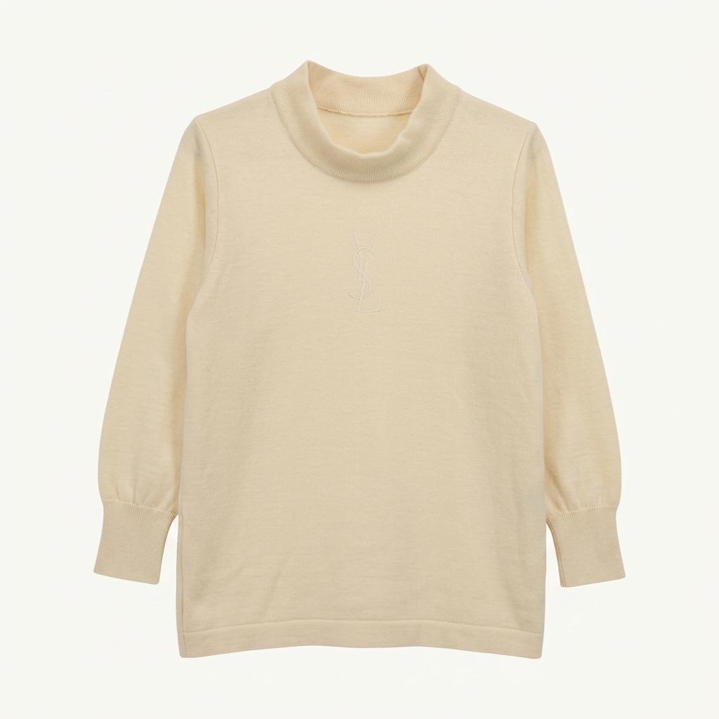 YVESSAINTLAURENT 입생로랑 울100% 로고 니트 / 여(이염있음) 1