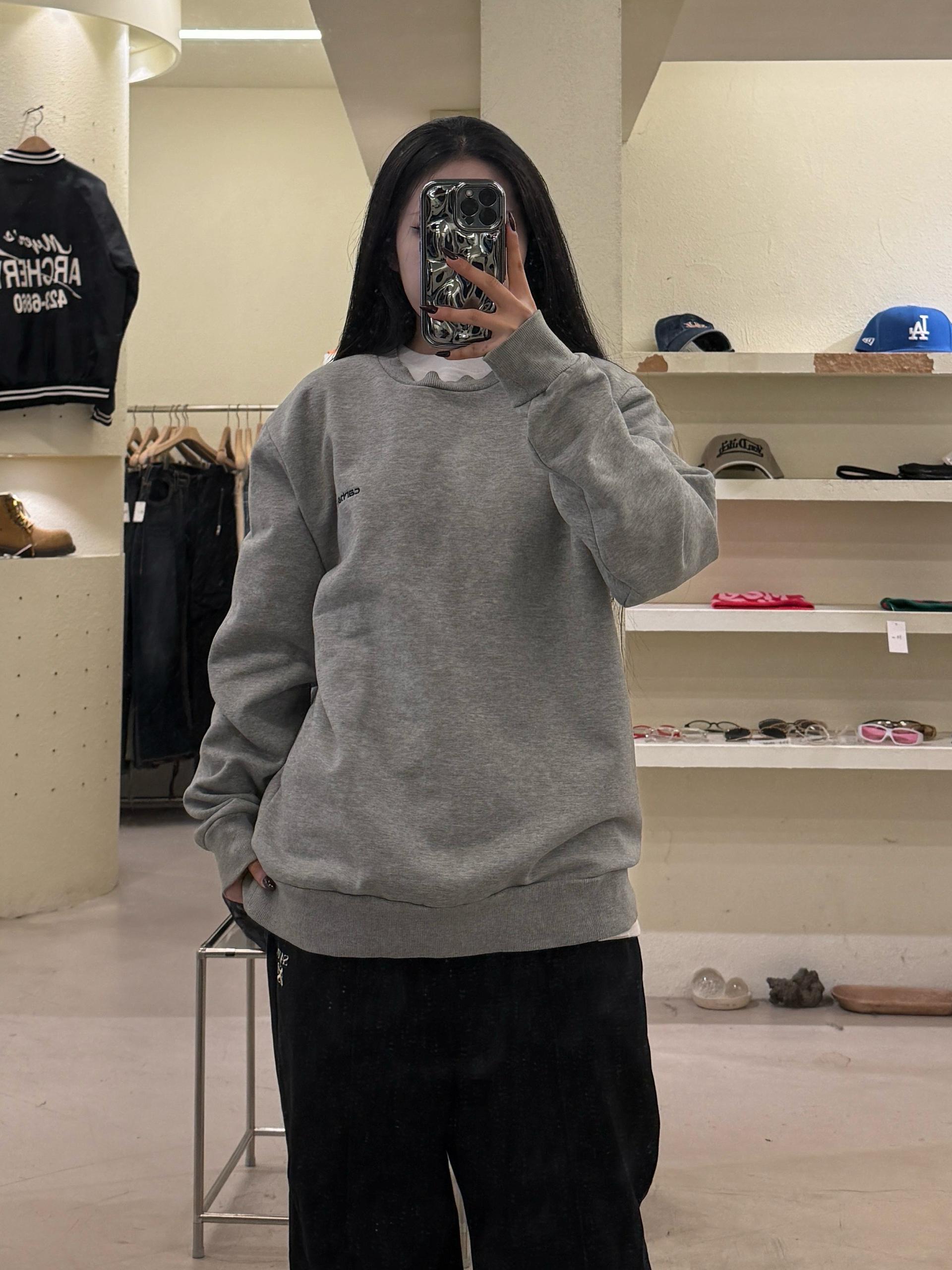 칼하트 기모 크루넥 스웻셔츠 그레이 U1257 2