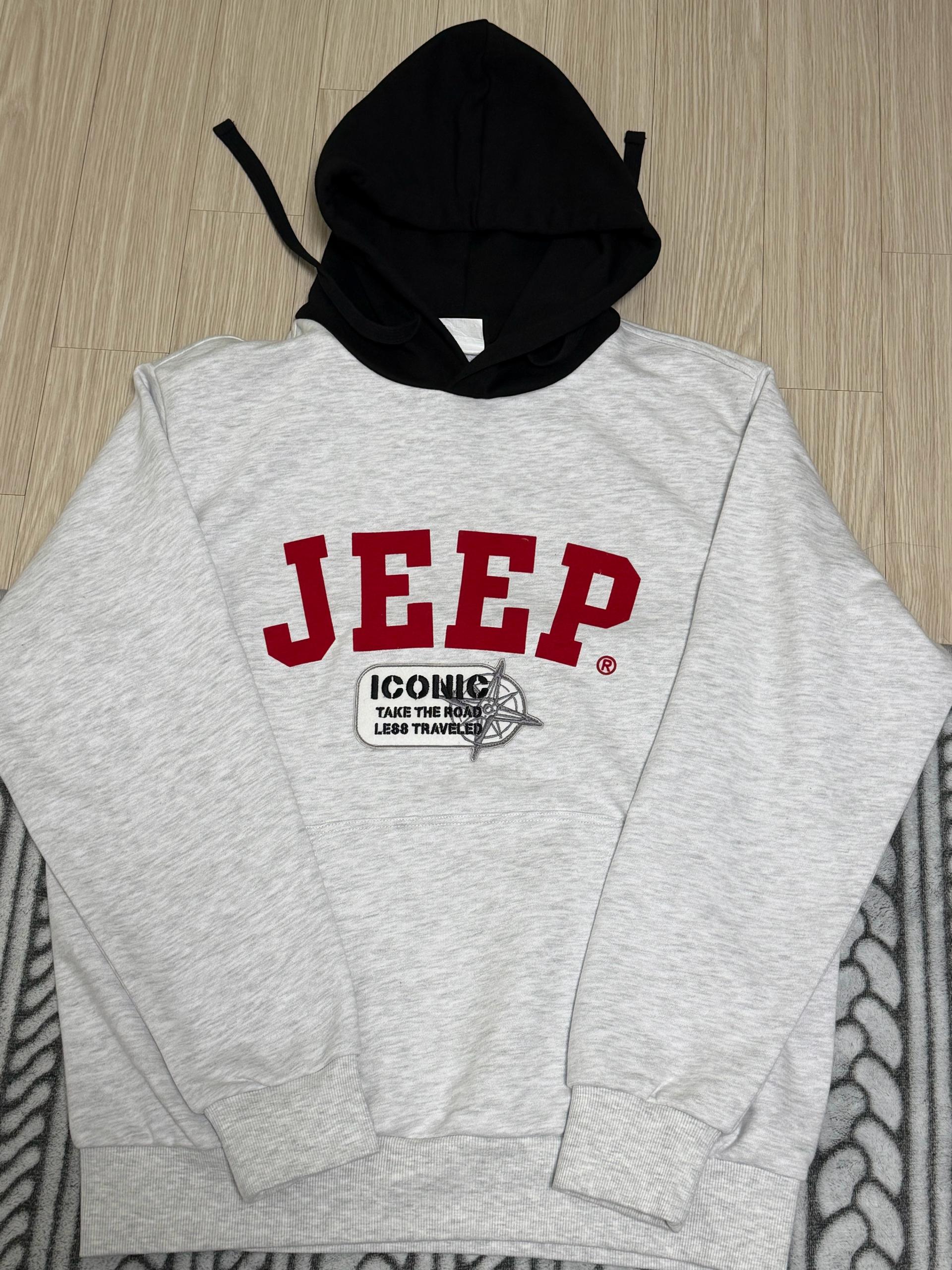 JEEP 아이코닉 와펜 후드 그레이 L 새상품 택포함 2