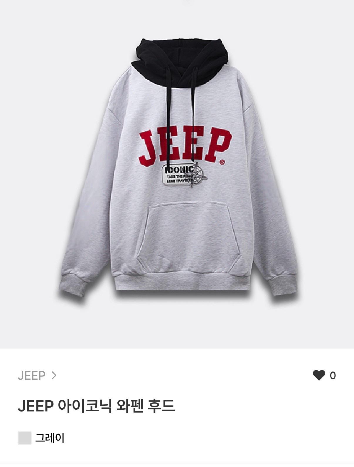 JEEP 아이코닉 와펜 후드 그레이 L 새상품 택포함 5