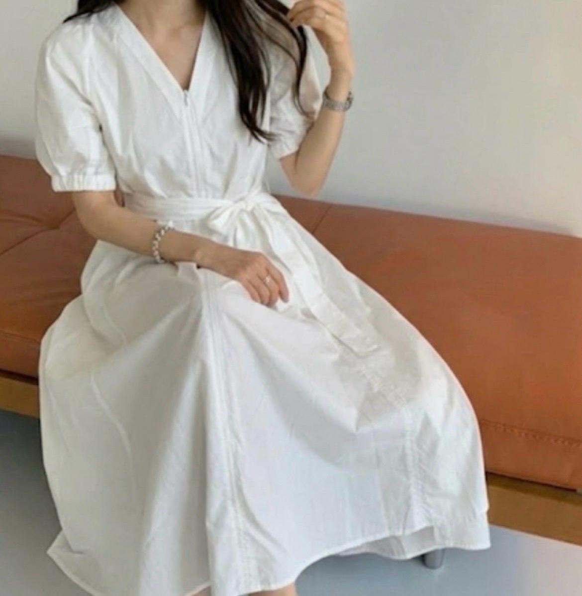 O-12)Kim Seo Ryong 시그니쳐 흰색 셔츠 원피스 55 2