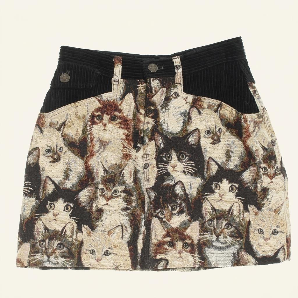 스컬프터 우먼스 고양이 타피스트리 스커트 / S 1
