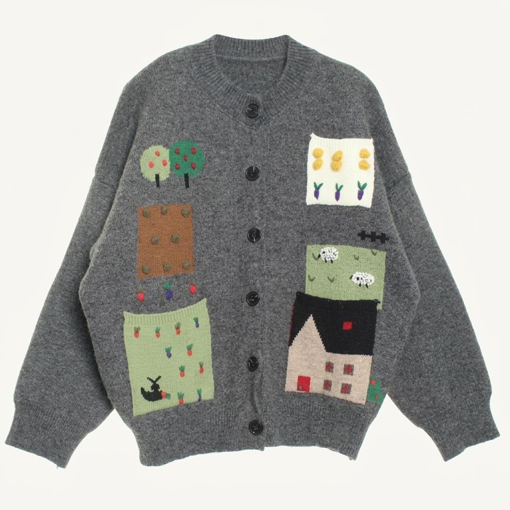빈티지 우먼스 폼폼 큐트 가디건 1