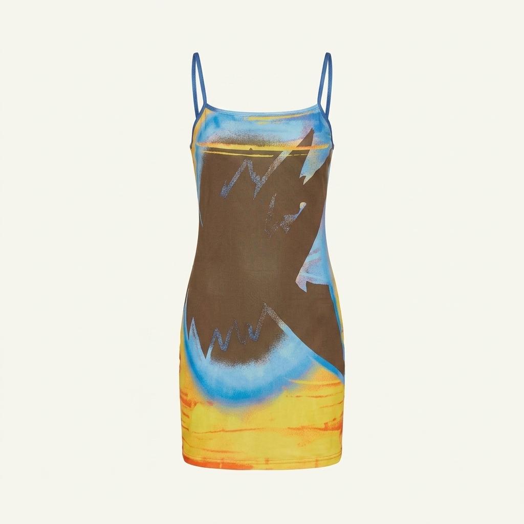 디젤 Diesel Mini Dress With Blowout Print