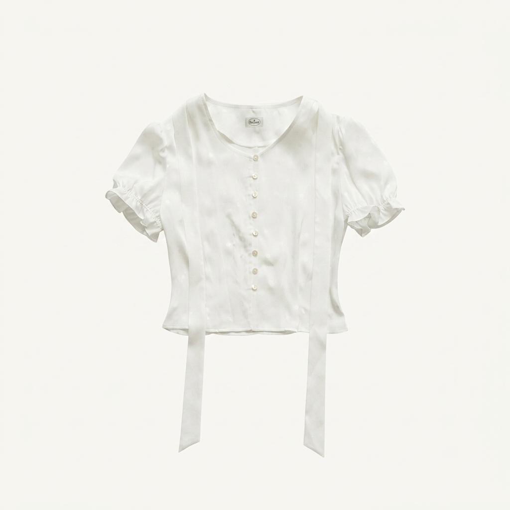 더바넷  jasmine dream ribbon dot blouse ivory free 1