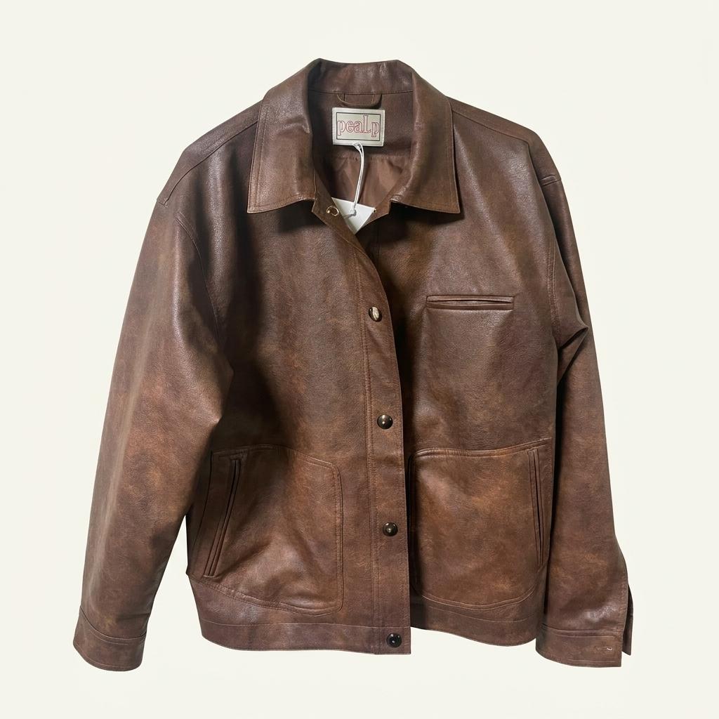 필프 Welt Pocket Faux Leather Jacket M 1