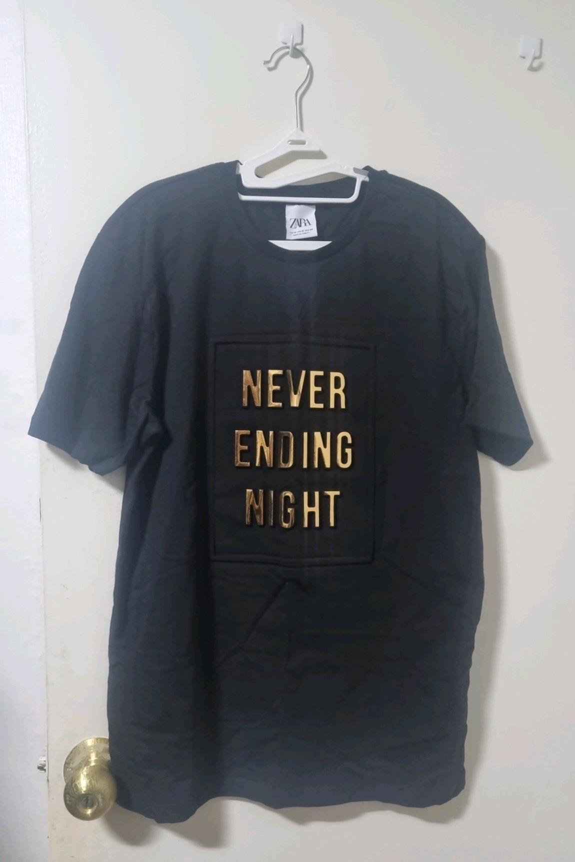 ZARA 블랙 반팔티 레터링 M 2