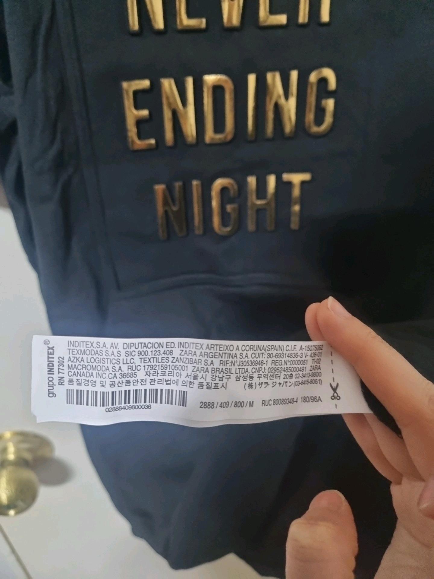 ZARA 블랙 반팔티 레터링 M 7