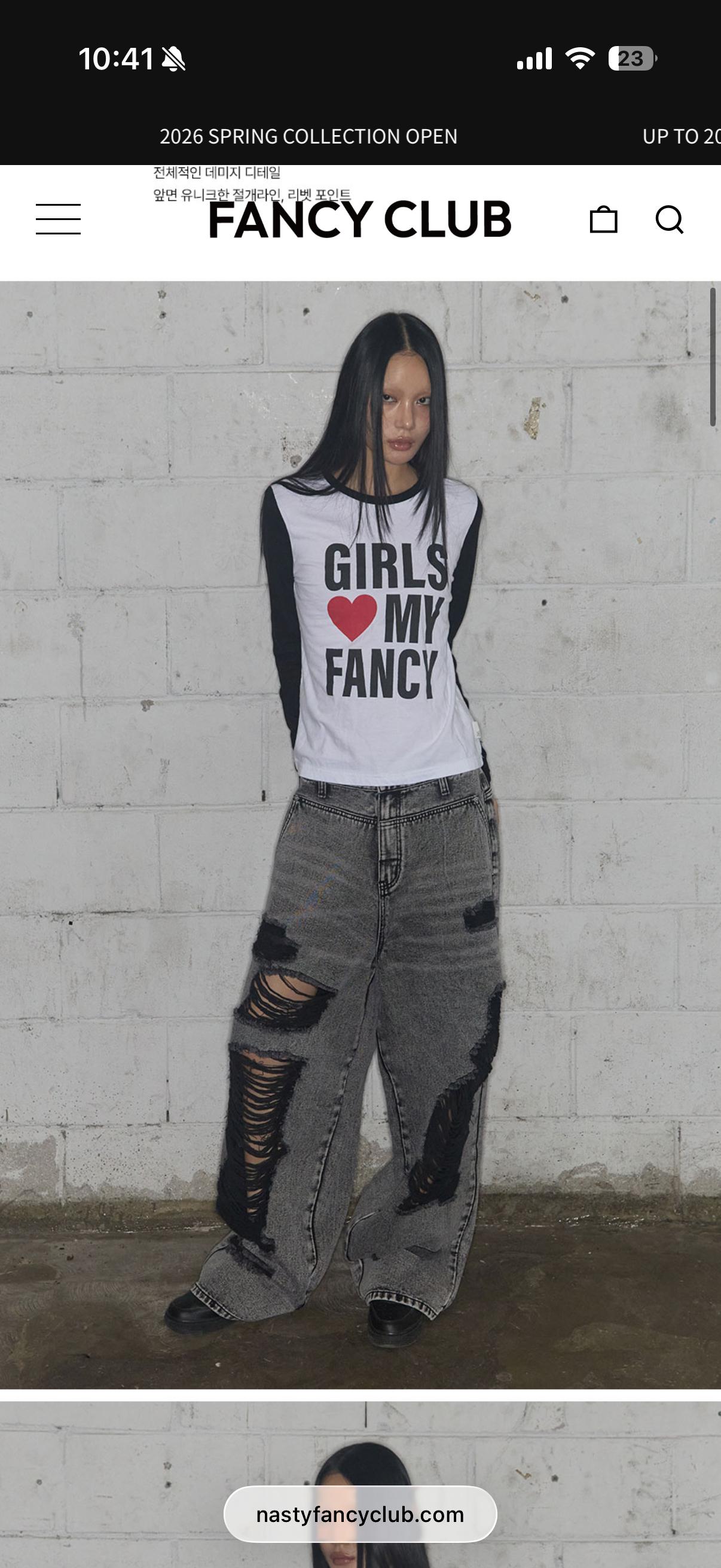 fancy club 데미지 와이드 데님 팬츠 gray 3