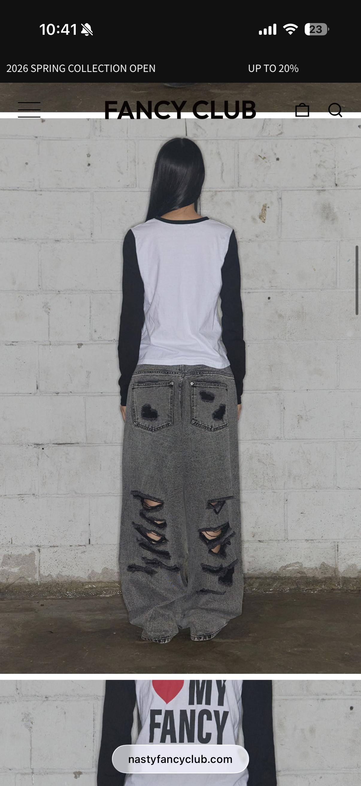fancy club 데미지 와이드 데님 팬츠 gray 4