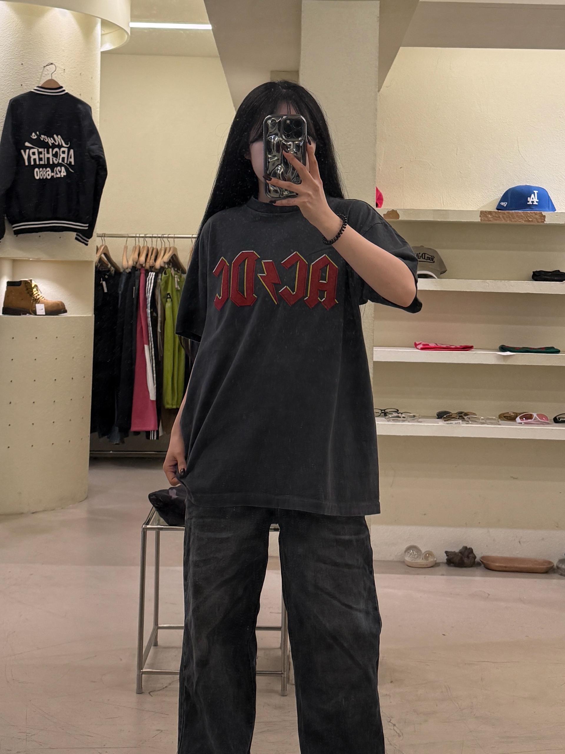 ACDC 밴드 로고 프린팅 반팔 티셔츠 U1377 2