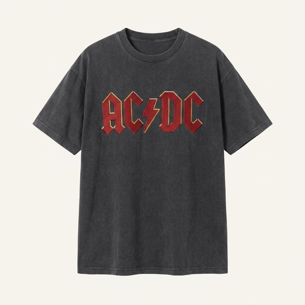 ACDC 밴드 로고 프린팅 반팔 티셔츠 U1377 1