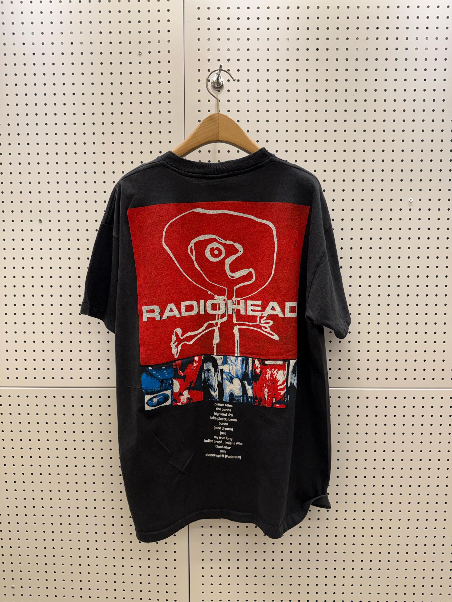 빈티지 Radiohead 앨범 아트 프린팅 반팔 티셔츠 U1379 4