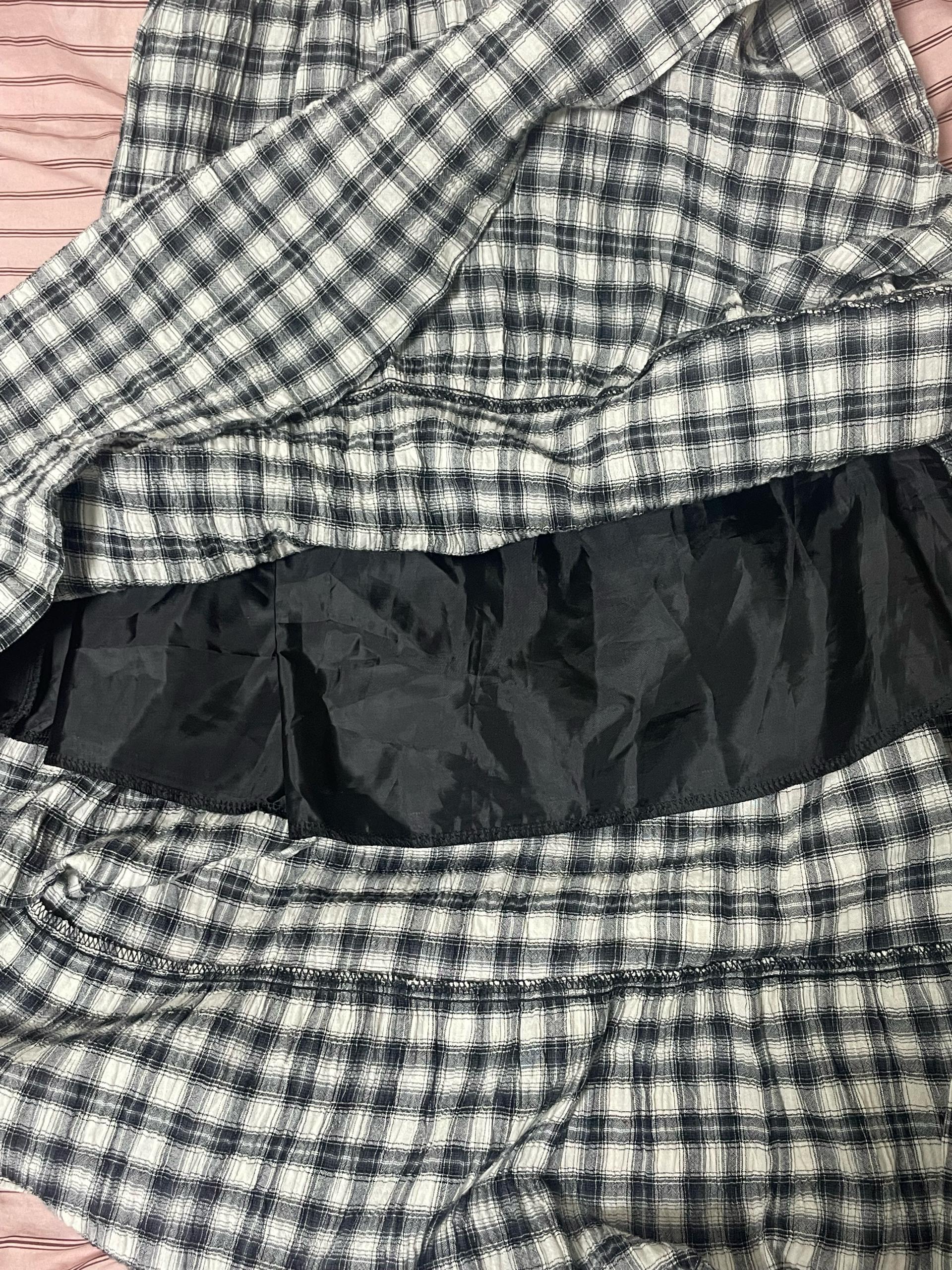 뉴뉴 체크 패턴 롱치마 4