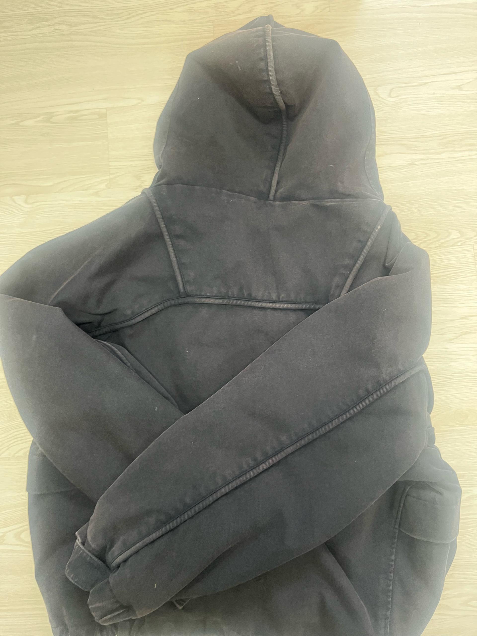 솔리드옴므 24FW 블랙 다잉 져지 후드 자켓 48사이즈 4