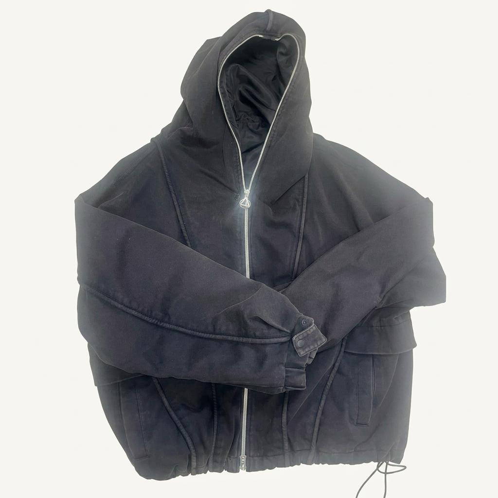 솔리드옴므 24FW 블랙 다잉 져지 후드 자켓 48사이즈 1