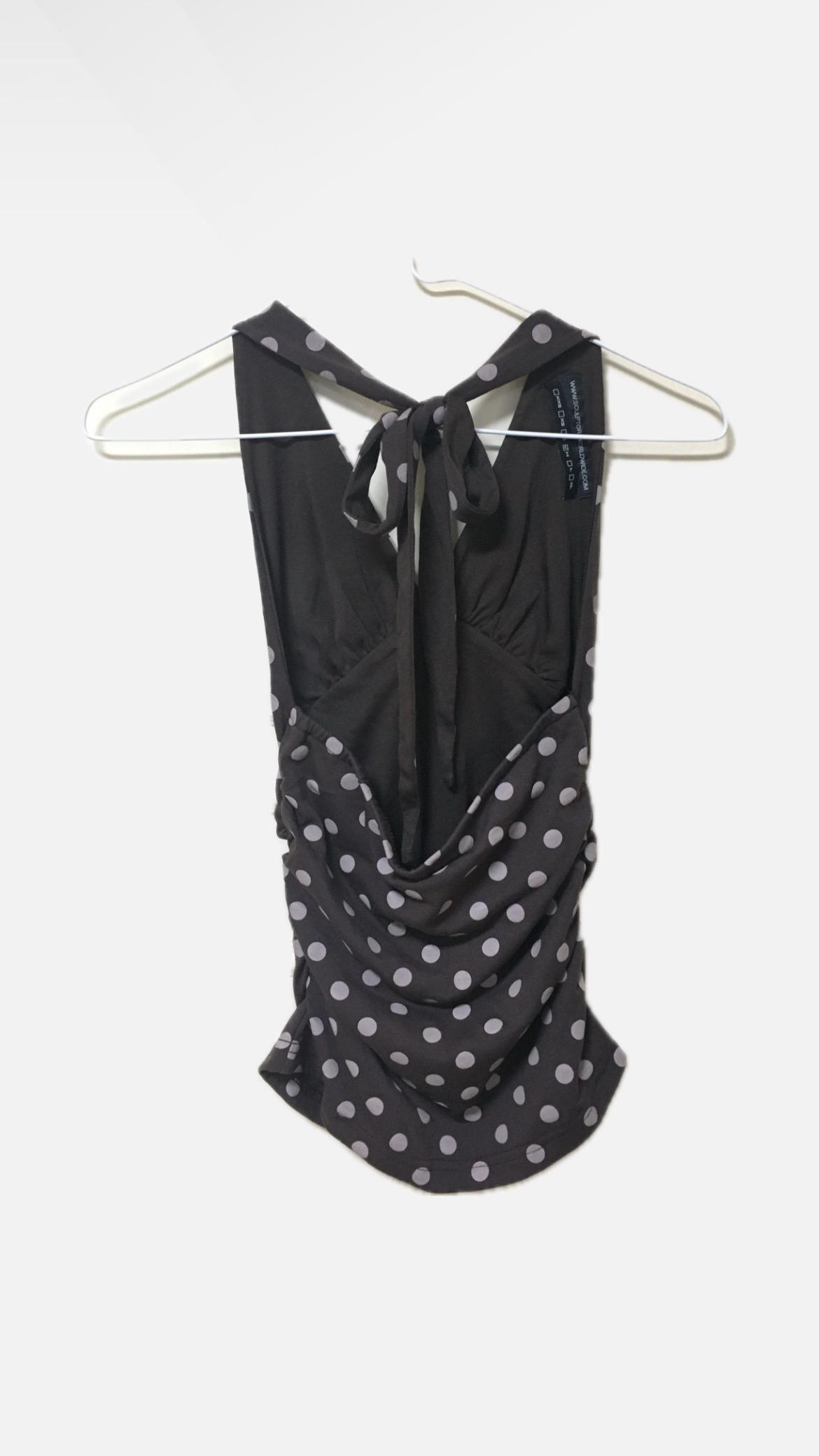 스컬프터 Dot Halter Top Brown 3