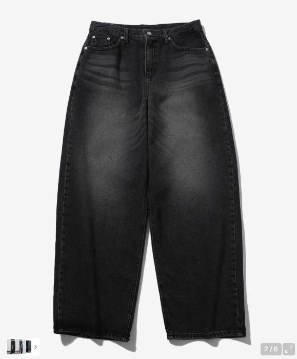 어니브 CAT BRUSH FADE WIDE DENIM PANTS RUSTY BLACK 2