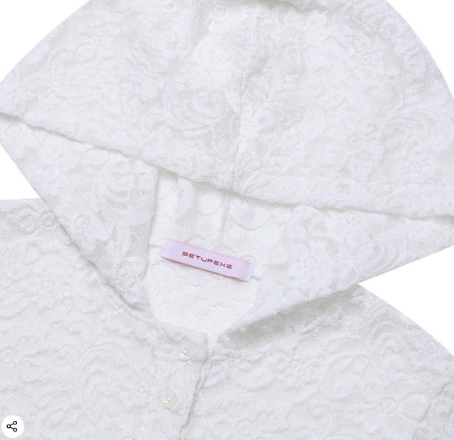 셋업이엑스이 LACE BUTTON HOODIE TOP 4