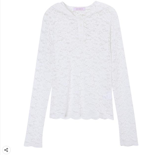 셋업이엑스이 LACE BUTTON HOODIE TOP 2