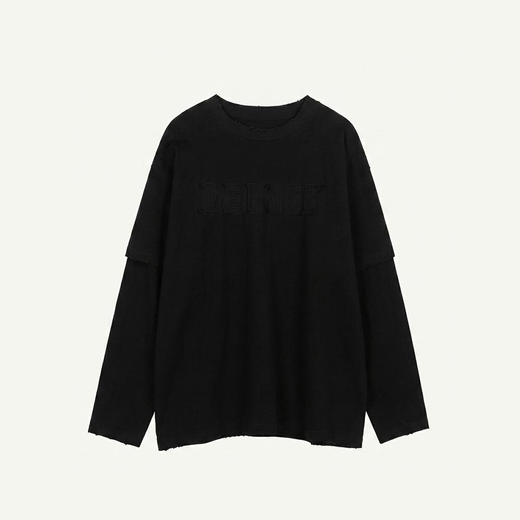 [DEINET 다이닛] FAKE LAYERED DAMAGE SWEAT SHIRTS 1