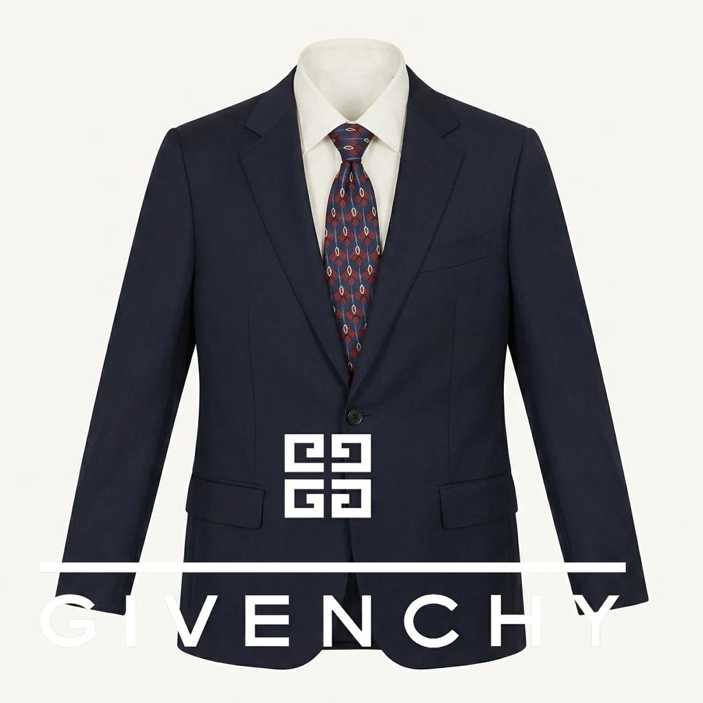 GIVENCHY 지방시 넥타이 네이비 패턴 A~B등급 K2428 1