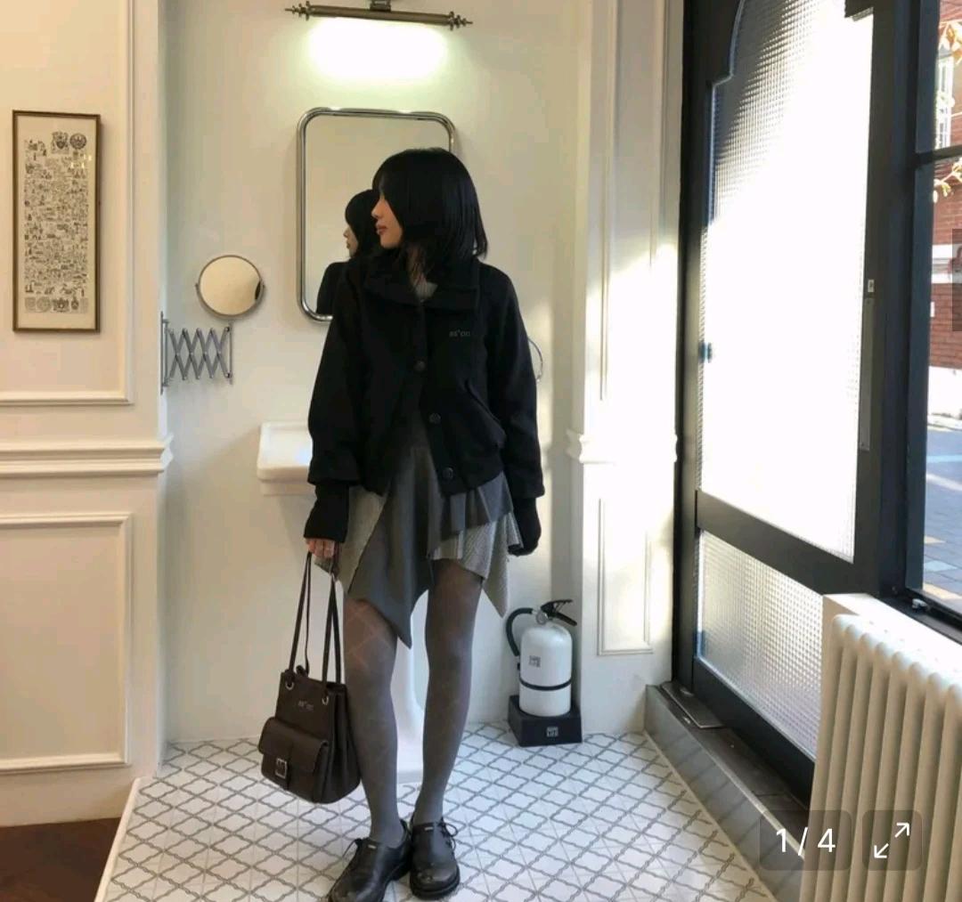 애즈온 덤블 울 자켓 블랙 4