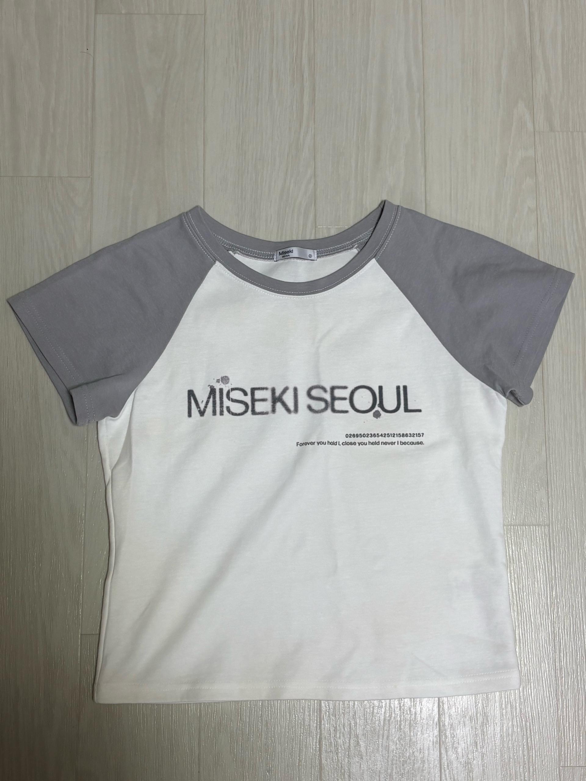 미세키서울 Raglan logo short sleeves LIGHT GREY 4