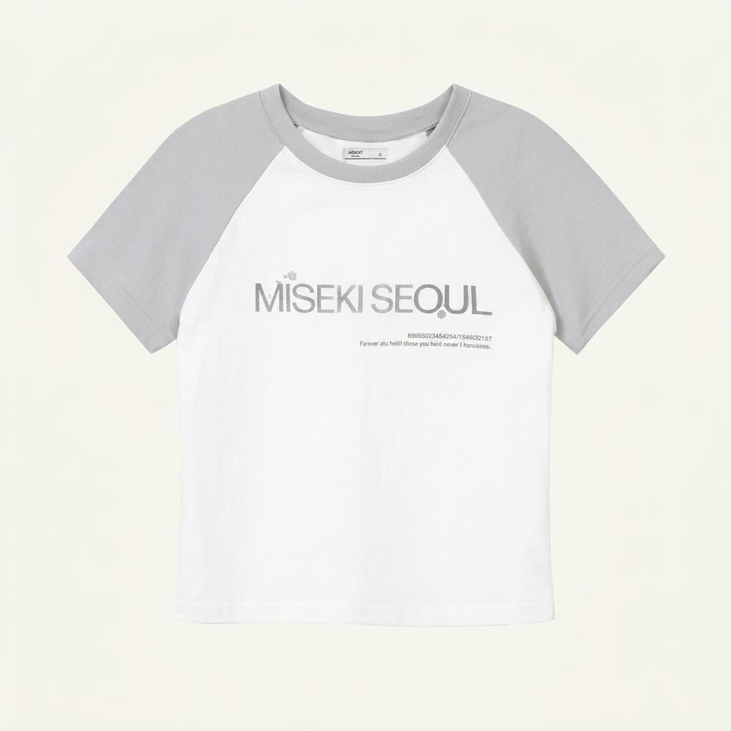 미세키서울 Raglan logo short sleeves LIGHT GREY