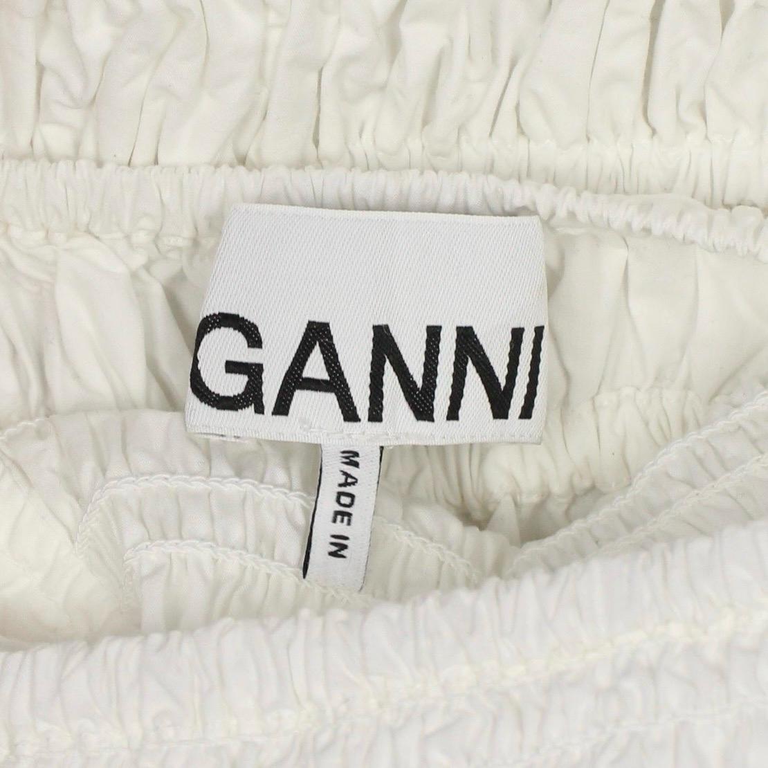 가니 GANNI 화이트 코튼 스모킹 원피스 4