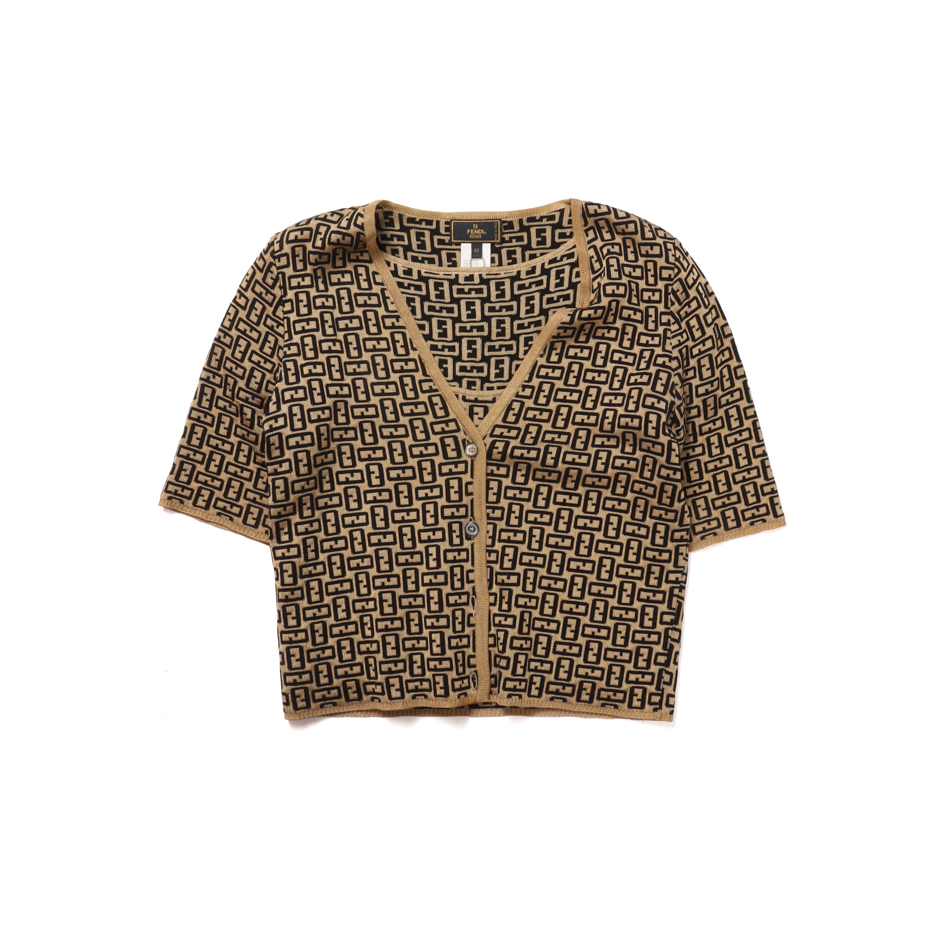펜디 Fendi Rayon Blended Half Sleeve Cardigan Set Up 2
