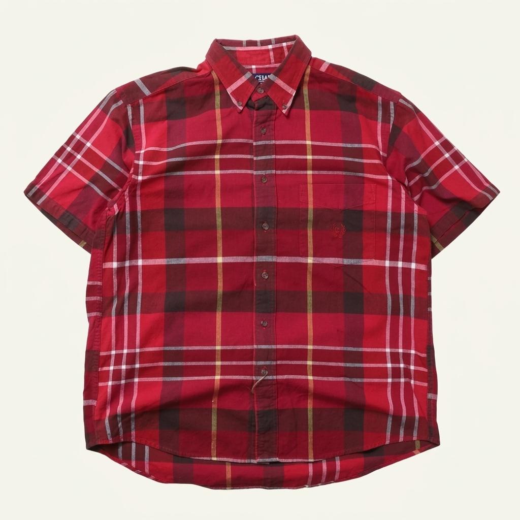 찹스 Chaps Check Pattern Half SHirt 1