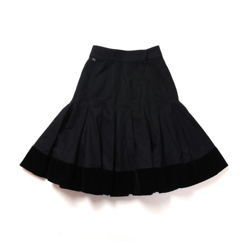 샤넬 Chanel Wool Pleated Skirt 2