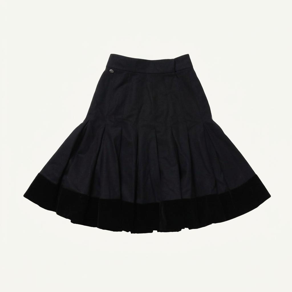 샤넬 Chanel Wool Pleated Skirt 1