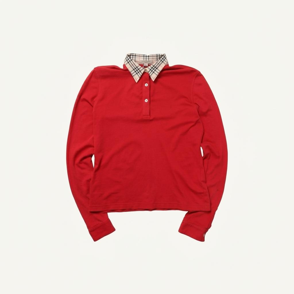 버버리 Burberry Nova Check Collar Long Sleeve 1