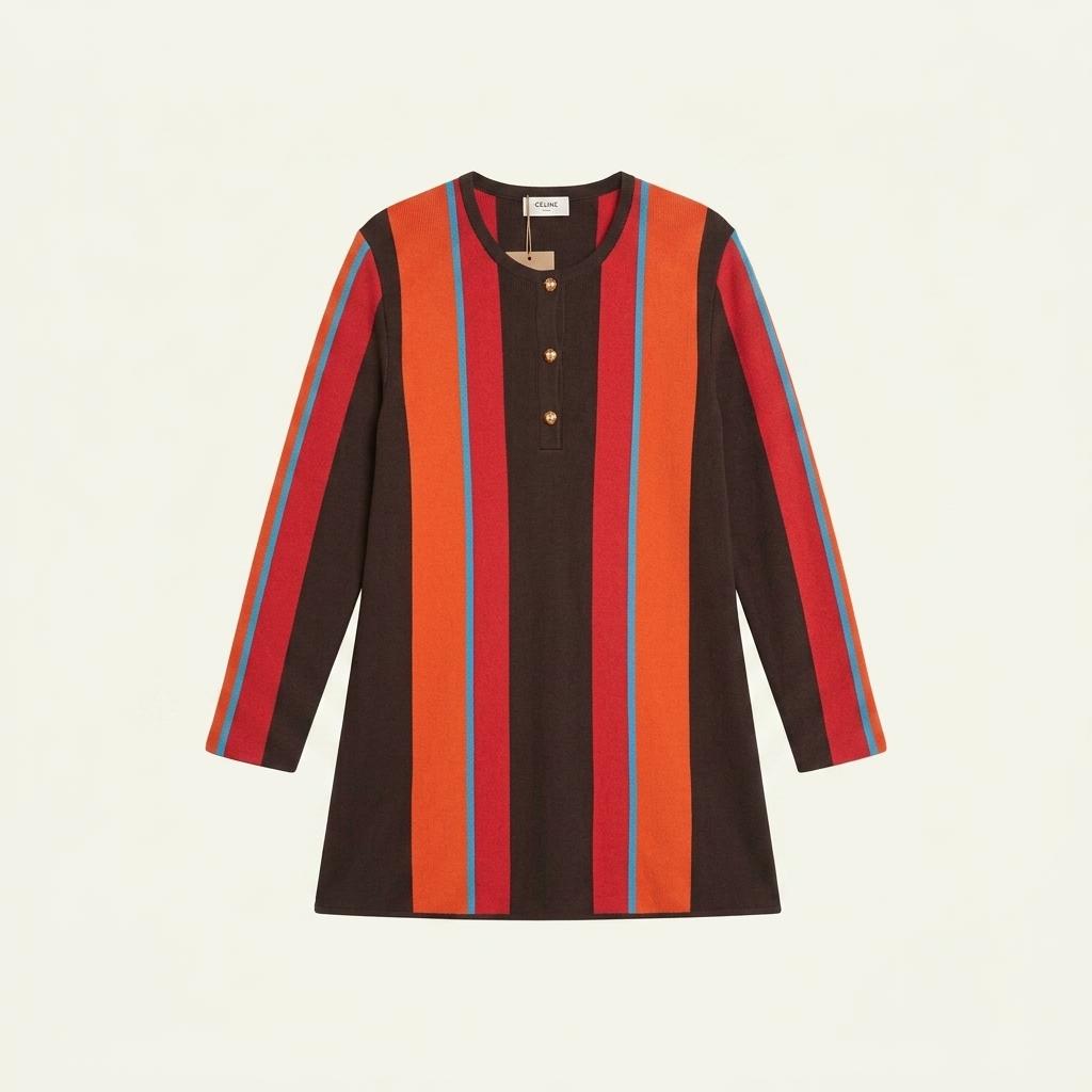 셀린느 Celine Stripe Wool Long Sleeve 1