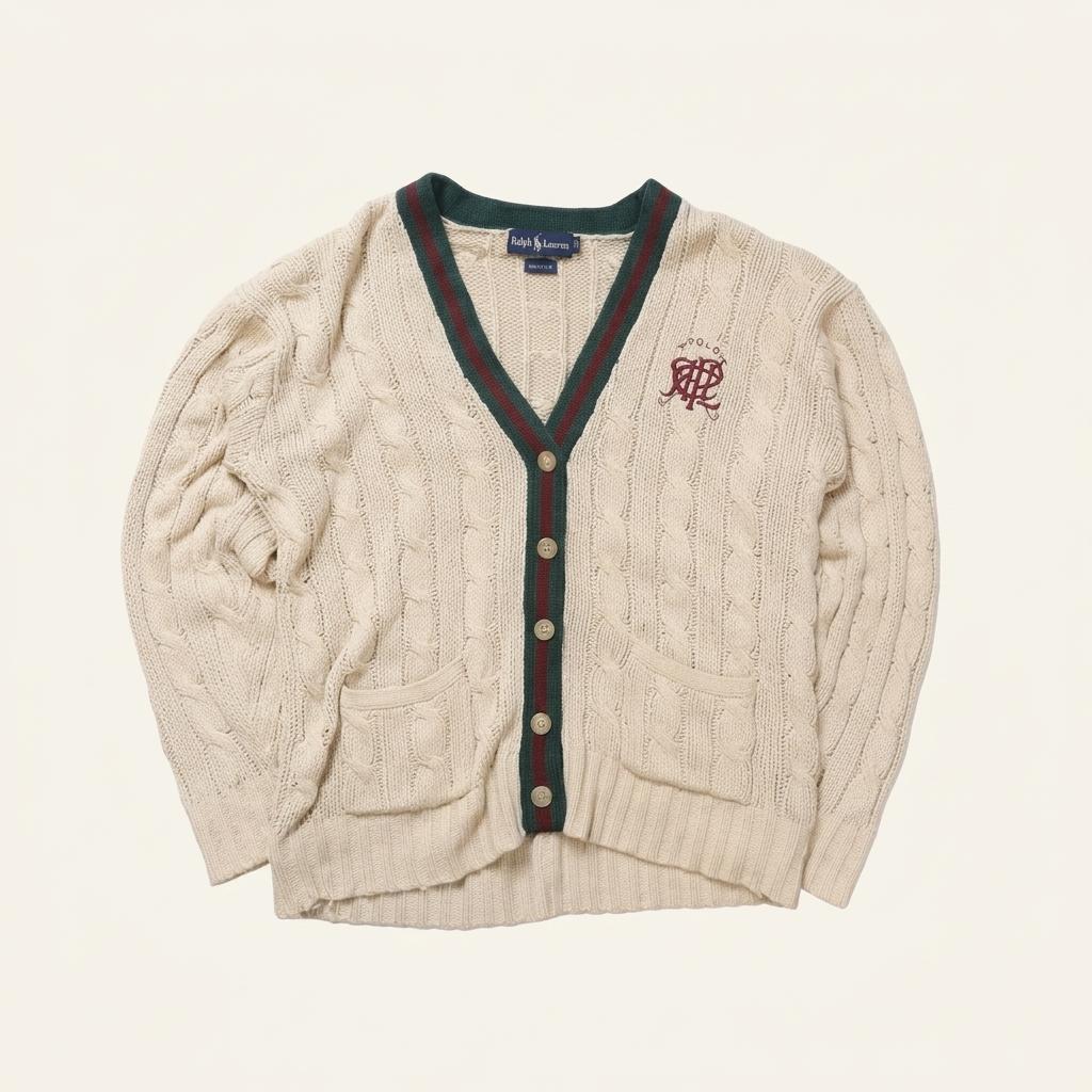 랄프로렌 Ralph Lauren 80’s Logo Embroidered Silk Knit 1