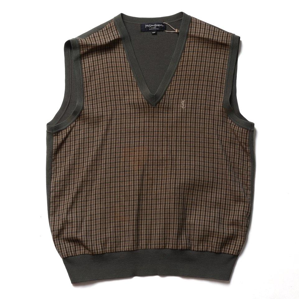 입생로랑 Yves Saint Laurent Check Pattern Knit Vest 2