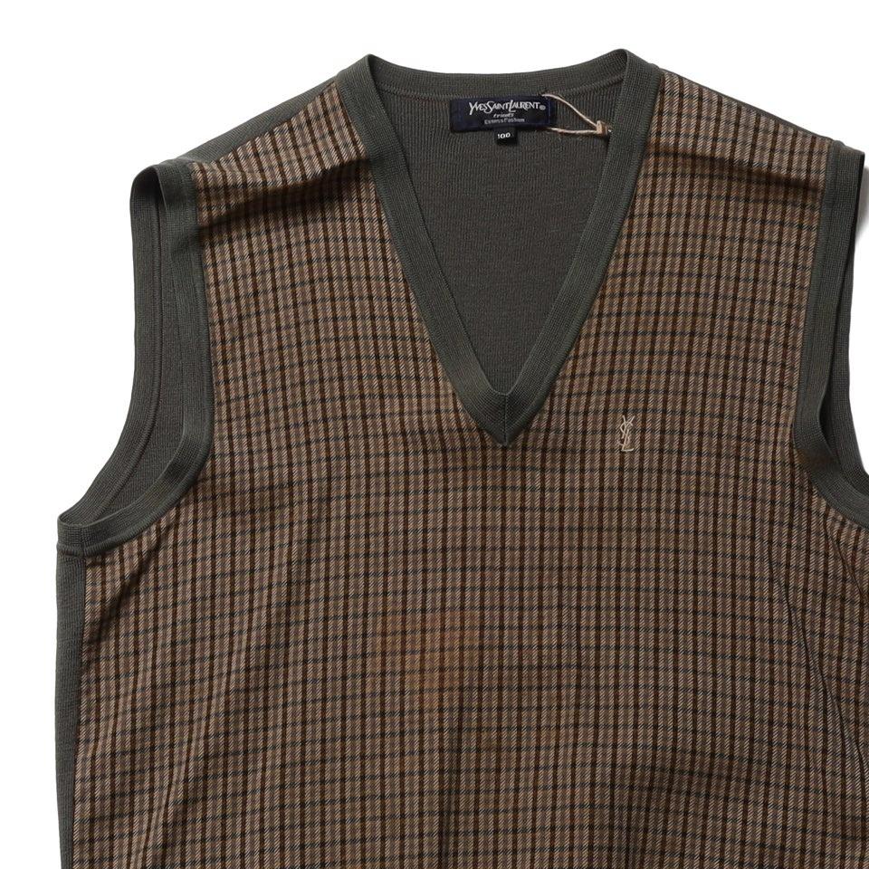 입생로랑 Yves Saint Laurent Check Pattern Knit Vest 3