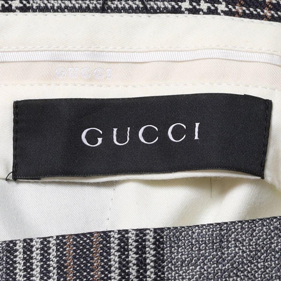 구찌 Gucci Check Pattern Wool Trousers 8