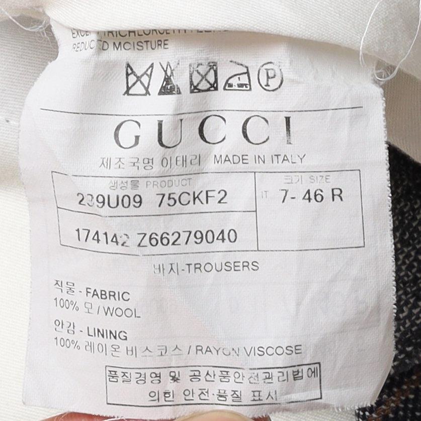 구찌 Gucci Check Pattern Wool Trousers 9