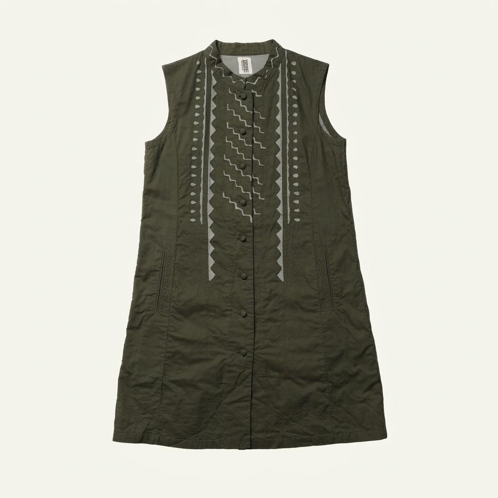 Issey Miyake Haat Pattern Button Up Sleeveless 1
