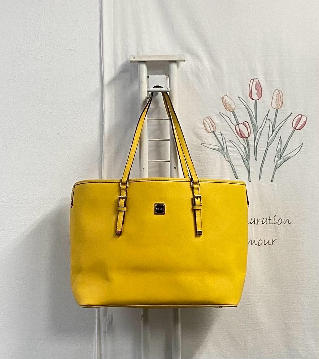 시슬리(Sisley) 옐로우 컬러 사피아노 레더 토트백 2