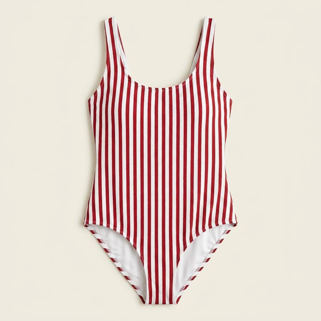 H&M 에이치엔엠 레드 스트라이프 원피스 수영복 1